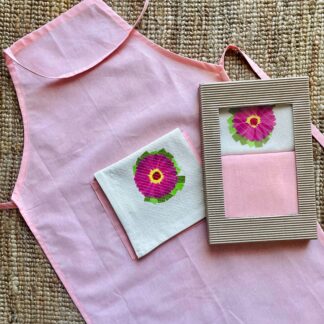 Pink Apron with Jerbra Tea Towel